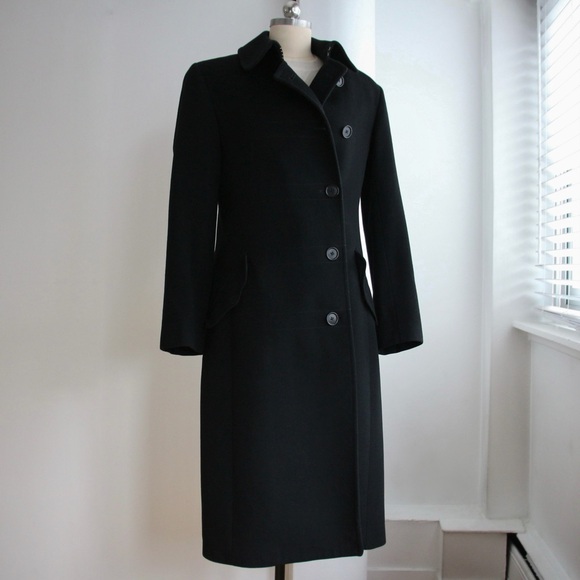 2010’s Club Monaco Black Lambswool and Cashmere Coat - Picture 2 of 6